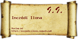 Inczédi Ilona névjegykártya